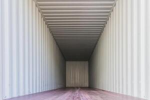 Inside an empty shipping container photo