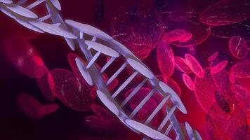 Abstract 3d rendering of DNA blood cell on scientific background.3d illustration.