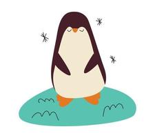 lindo pingüino para libros infantiles, camisetas, postales. vector