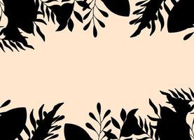 Abstract background with a frame of leaves and flowers vector