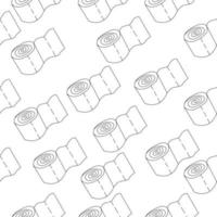 Seamless pattern with toilet paper rolls. Contour pattern, Toilet paper roll outline vector