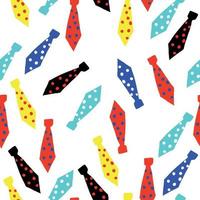 Seamless pattern with hand-drawn ties. Pattern with ties for fabric, packaging wrappers. Flat vector print