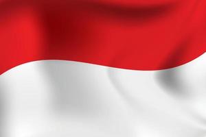 Indonesian flag blowing in the wind. vector