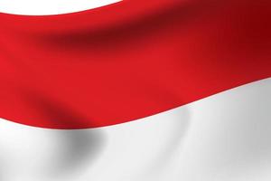 Indonesian flag blowing in the wind. vector