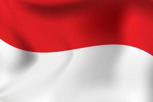 Indonesian flag blowing in the wind. vector