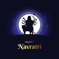 Navratri illustration of Maa Durga in Happy Durga Puja, Subh Navratri with  background vector