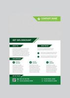 Green modern business flyer design template vector