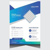 Blue promotional company business flyer design template vector