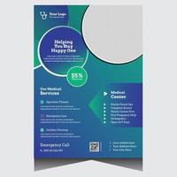 Blue promotional creative medical flyer design template vector