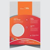 Red and orange creative company business flyer design template vector