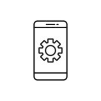Mobile phone icon with settings sign. Mobile phone icon and customize, setup, manage vector
