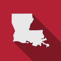 Louisiana state map with long shadow vector