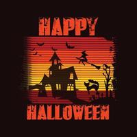 diseño de camiseta de tipografía moderna feliz halloween vector