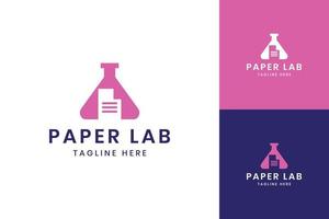 paper laboratory negative space logo design vector