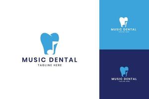 dental music negative space logo design vector