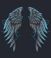 eagle wing surrounded by lighting vector