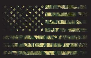 american flag with green camo background vector