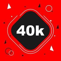 40k followers thank you background vector