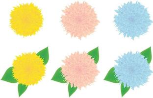 conjunto de flores en diferentes colores. vector