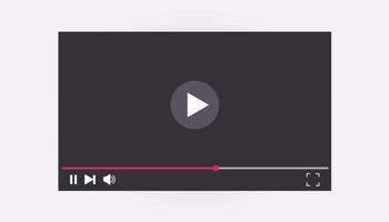 llustration of video player window. Online video playing interface vector