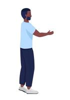 Friendly man semi flat color vector character. Posing figure. Full body person on white. Adult guy in casual clothes isolated modern cartoon style illustration for graphic design and animation