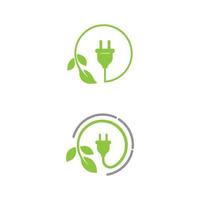 Eco power Vector icon design illustration