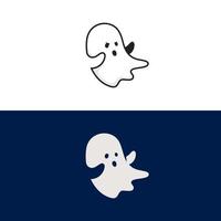 Ilustración de diseño de icono de vector de fantasma lindo