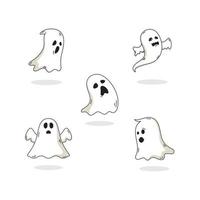 Ilustración de diseño de icono de vector de fantasma lindo