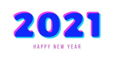 2022 new year. 3d Stylish greeting card vector illustration on white background. Happy New Year 2022. Trendy geometric font.