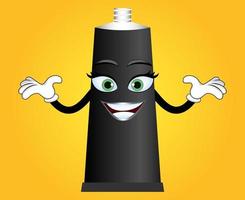 Mascot paint color tube character standing and waving with cheerful facial expression vector