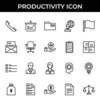 vector de conjunto de iconos de productividad