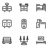 vector de conjunto de iconos de muebles