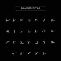 Set of Signature Font A to Z vector