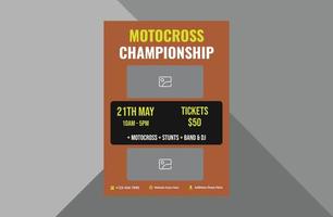 motocross flyer design template. motorcycle race sports poster leaflet design. a4 template, brochure design, cover, flyer, poster, print-ready vector