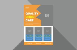child care flyer design. kids care medical service poster leaflet design. child mental health flyer. a4 template, brochure design, cover, flyer, poster, print-ready vector