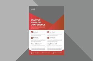 startup business flyer design template. business agency poster leaflet design. a4 template, brochure design, cover, flyer, poster, print-ready vector