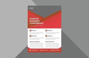 startup business flyer design template. business agency poster leaflet design. a4 template, brochure design, cover, flyer, poster, print-ready vector