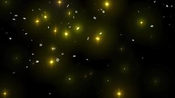 animation de boucle de particules d'automne de confettis d'or