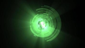 green light shine rays circle loop animation