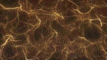 Animación de fondo de lazo fractal de partículas amarillas video