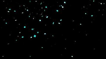 animación de bucle de partículas de caída de confeti azul video