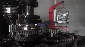 Car Transmission Gears on Workshop Garage video