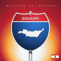 The City label and map of LEBANON In American Signs Style vector