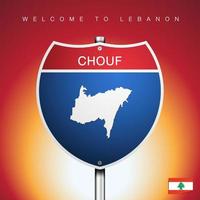 The City label and map of LEBANON In American Signs Style vector