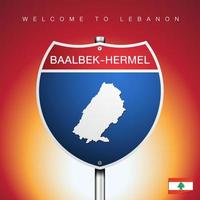 The City label and map of LEBANON In American Signs Style vector