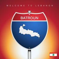 The City label and map of LEBANON In American Signs Style vector