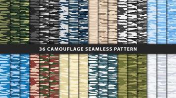 Collection military and army camouflage seamless pattern vector