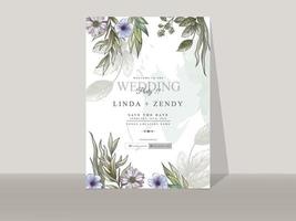 Romantic floral wedding invitations card vector