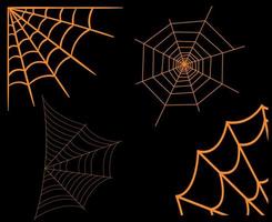 Araña naranja objetos signos símbolos ilustración vectorial abstracto con fondo negro vector