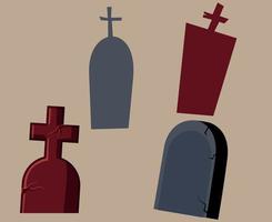 Tombs Rip Brown And Gray Objects Signs Symbols Vector Illustration Abstract With Brown Background